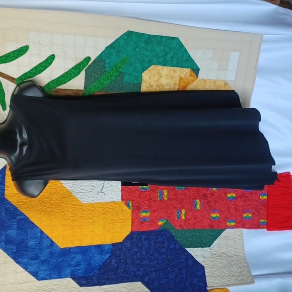 Lulus Deep in Thought Black Ribbed Shift Dress w/Asymmetrical Raw Hem -Sz xl - Picture 1 of 6